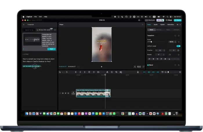 CapCut Mac Interface
